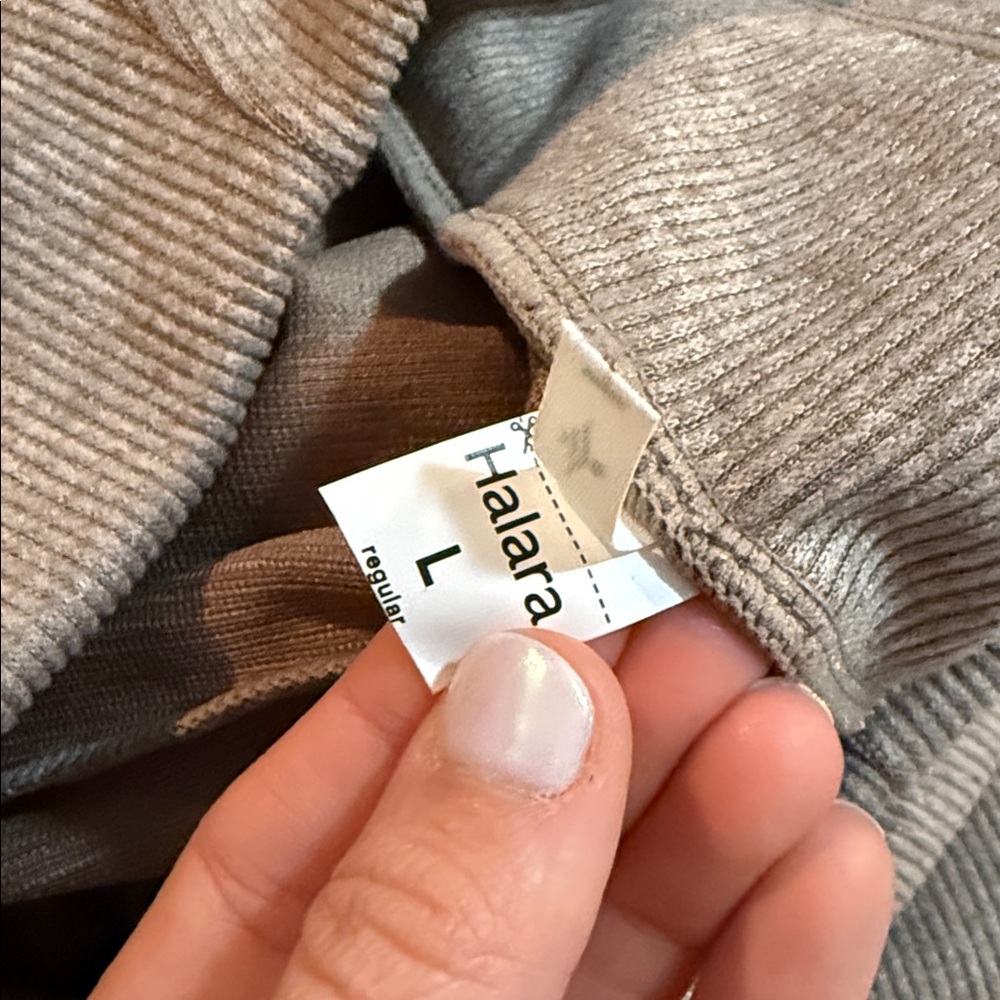 NWOT Halara ribbed high waisted wide leg lounge pants size large taupe - Picture 10 of 13